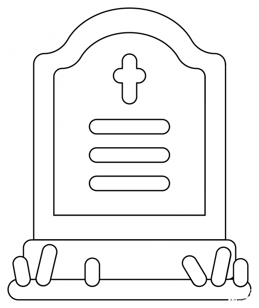 Tombstone coloring page image