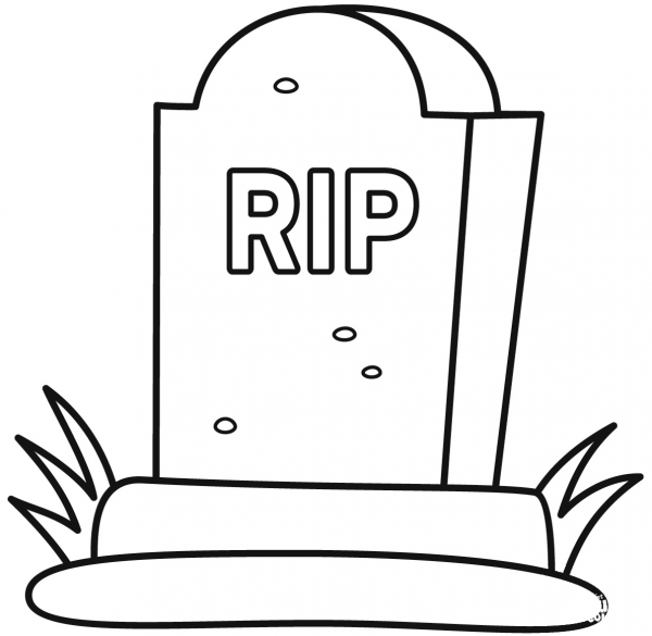 Tombstone coloring page image