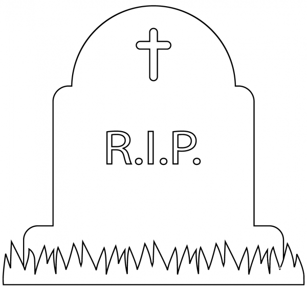 Tombstone coloring page image