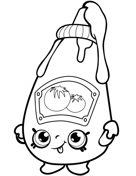 Tommy Ketchup Shopkin coloring page image