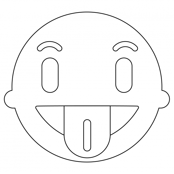 Tongue Out Face Emoji coloring page image