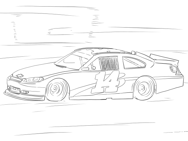 Tony Stewart NASCAR Car coloring page image
