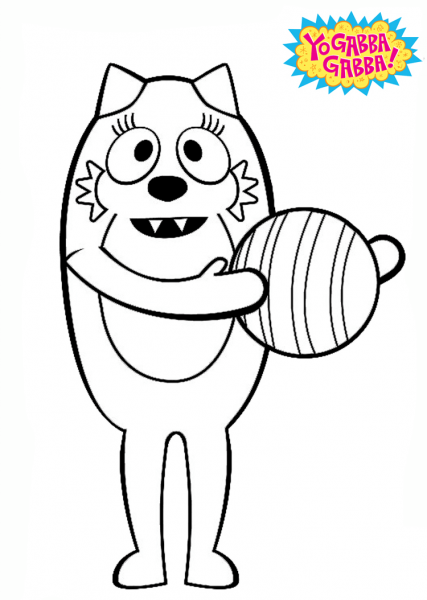 Toodee with Ball coloring page image