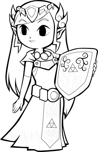 Toon Princess Zelda coloring page image