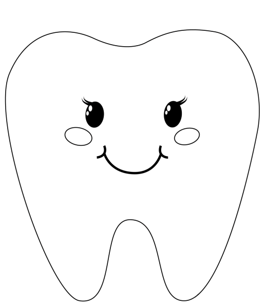 Tooth Character coloring page image