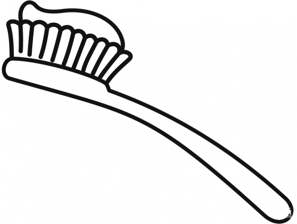 Toothbrush coloring page image