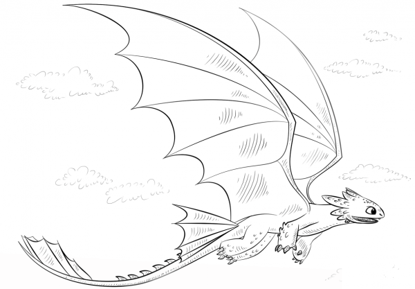 Toothless Dragon coloring page image