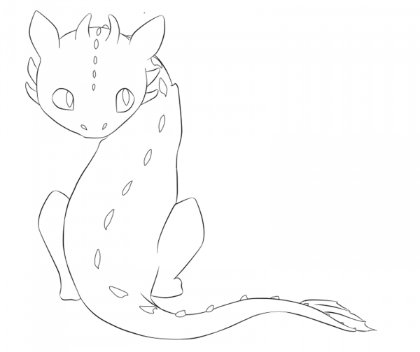 Toothless Night Fury Dragon coloring page image