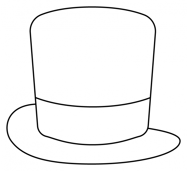 Top Hat Emoji coloring page image