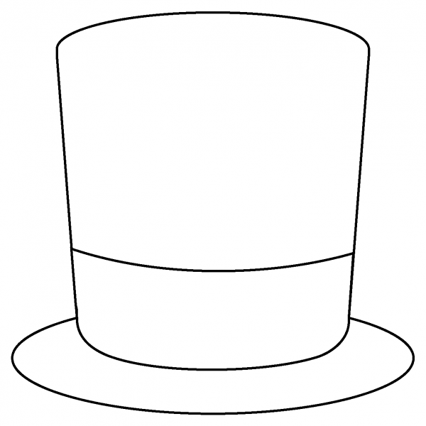 Top Hat Emoji coloring page image