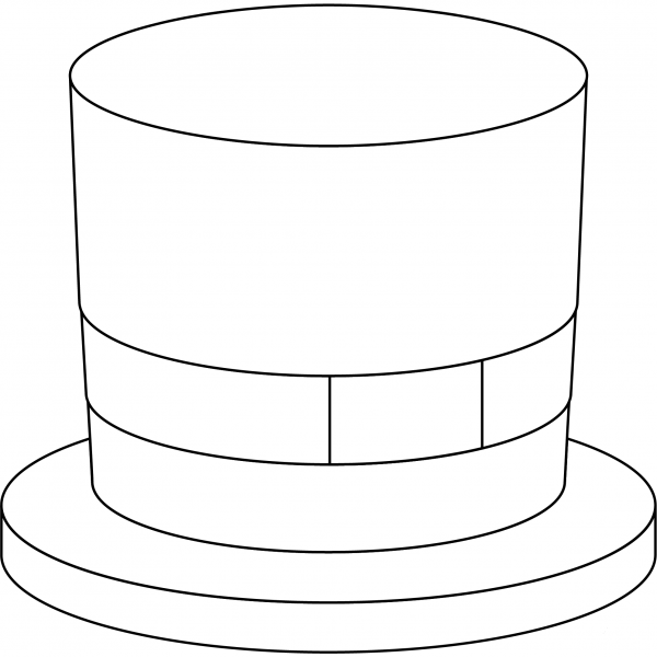 Top Hat Emoji coloring page image