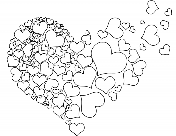 Torn Heart coloring page image