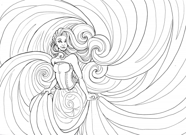 Tornado coloring page image