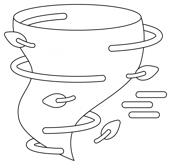 Tornado coloring page image