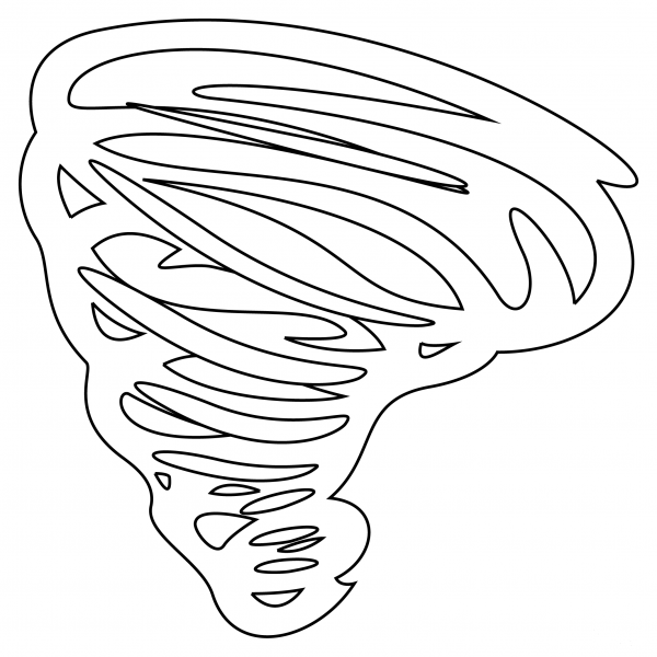 Tornado coloring page image