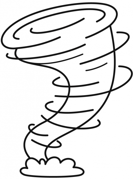 Tornado coloring page image