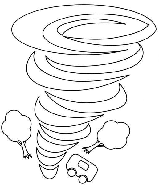 Tornado coloring page image