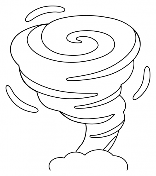 Tornado Emoji coloring page image