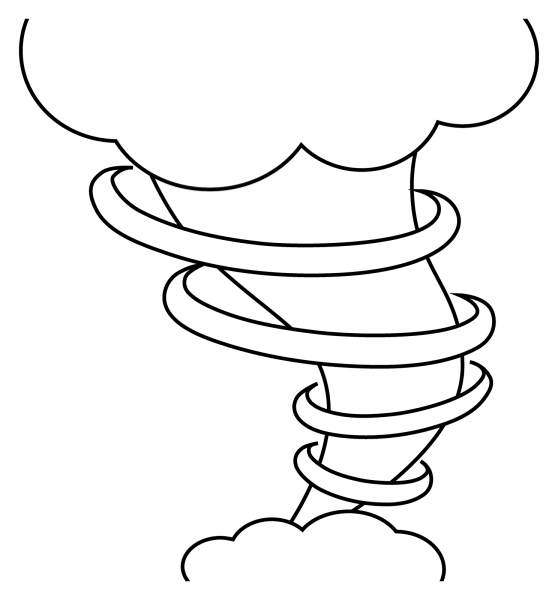 Tornado Emoji coloring page image
