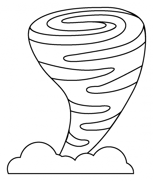 Tornado Emoji coloring page image