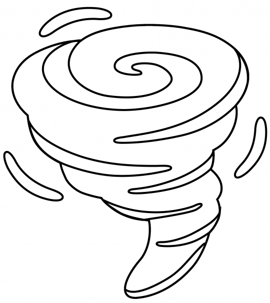 Tornado Emoji coloring page image