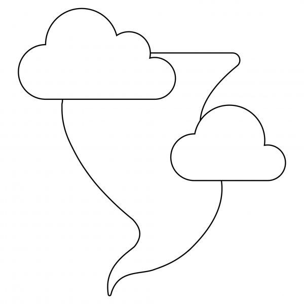 Tornado Emoji coloring page image