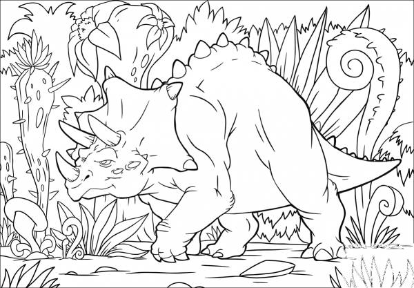 Torosaurus coloring page image