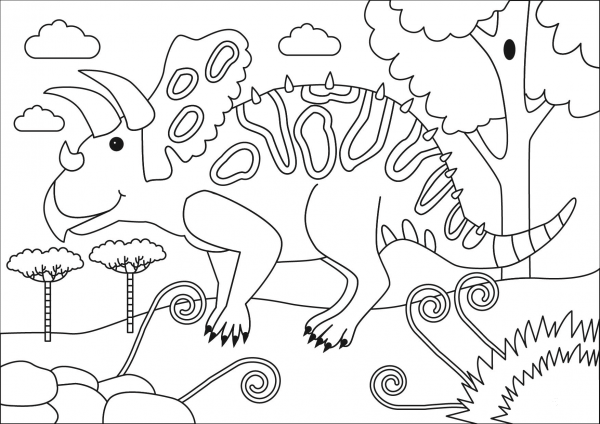 Torosaurus coloring page image