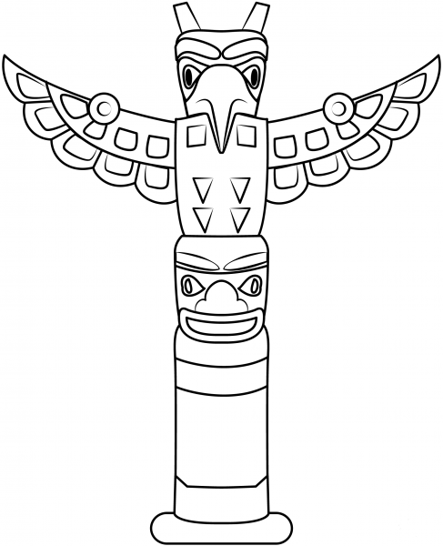 Totem Pole coloring page image
