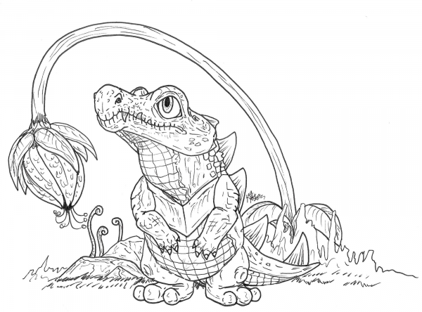 Totodile coloring page image