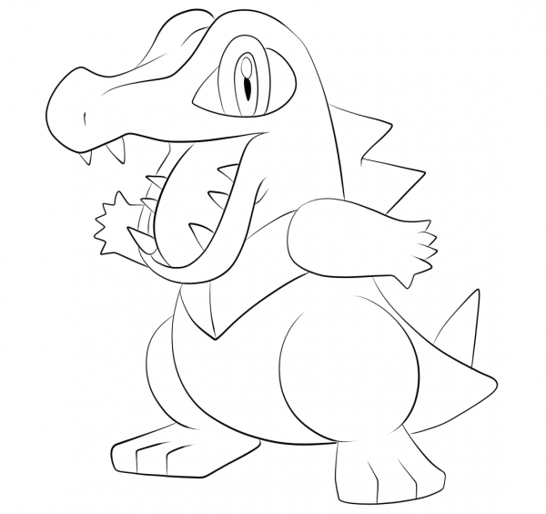 Totodile coloring page image