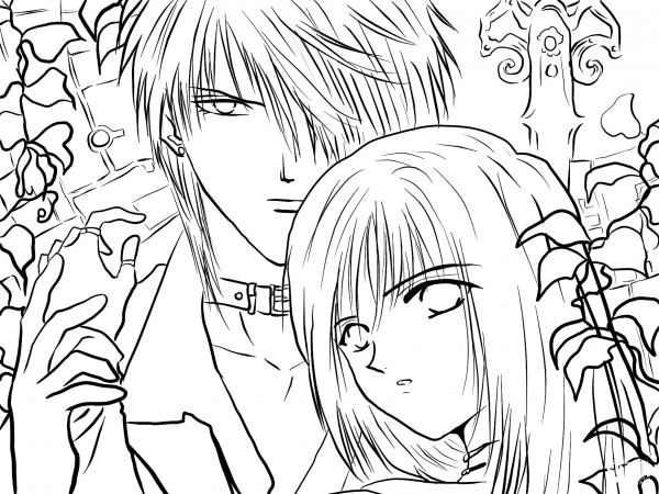 Touya and Aya Mikage from Ceres, Celestial Legend Manga coloring page image