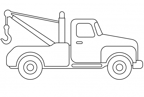 Tow Truck coloring page image