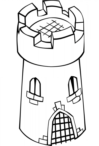 Tower coloring page image