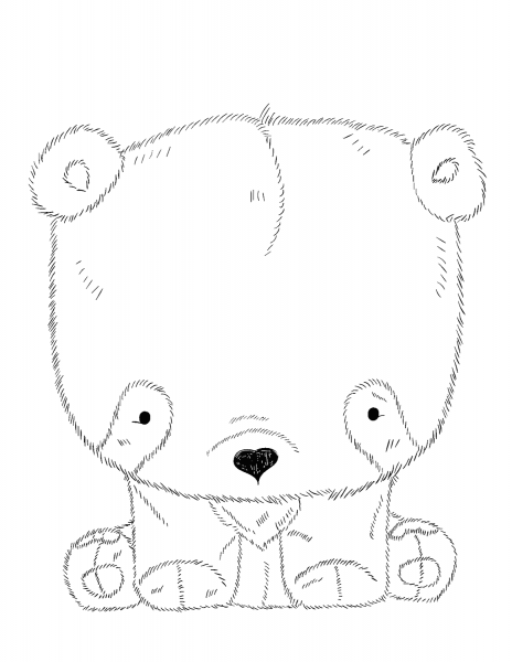 Toy Panda Bear coloring page image