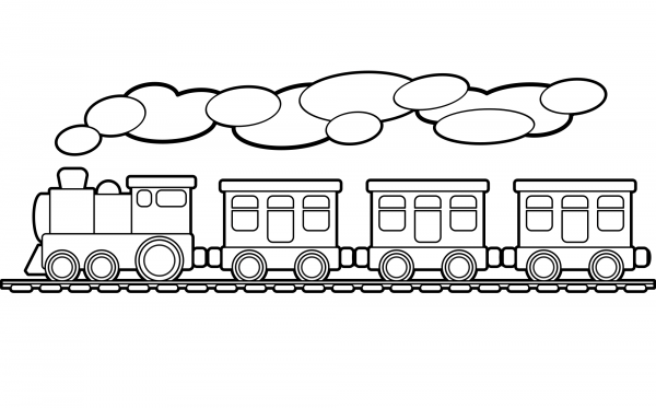 Toy Train coloring page image