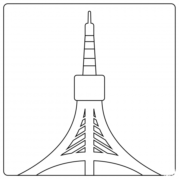 Toyko Tower Emoji coloring page image