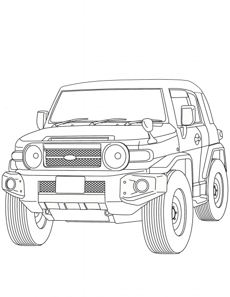 Toyota FJ Cruiser coloring page image