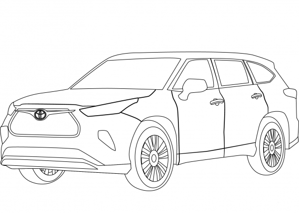 Toyota Highlander coloring page image