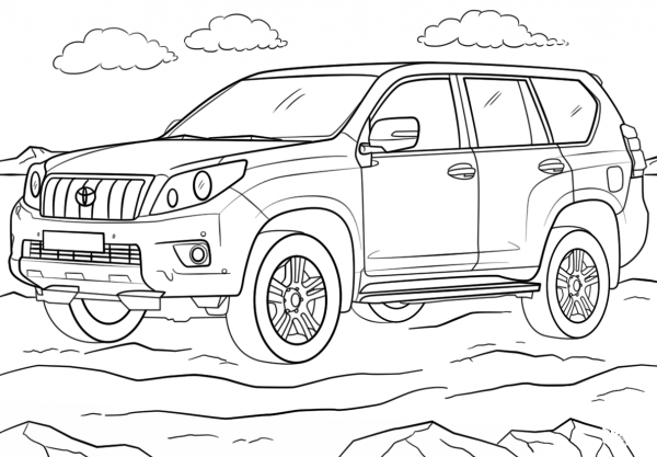 Toyota Land Cruiser Prado coloring page image