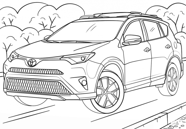 Toyota RAV4 coloring page image