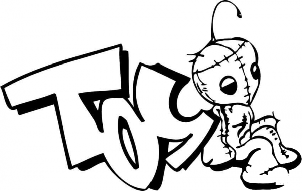 Toys Graffiti  coloring page image