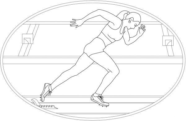 Track and Field coloring page image