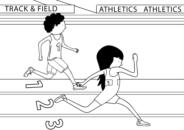 Track and Field coloring page image