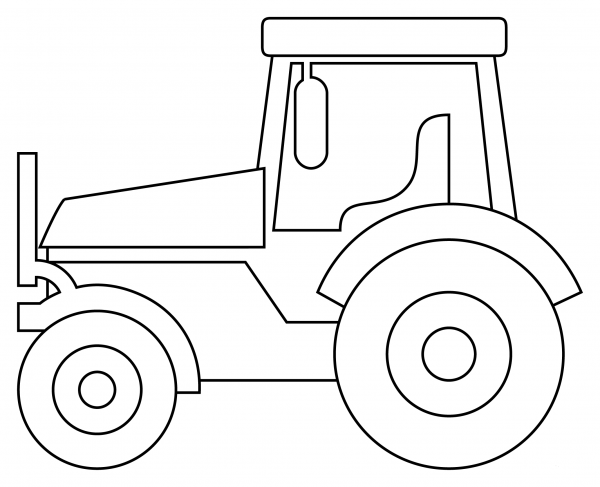 Tractor coloring page image