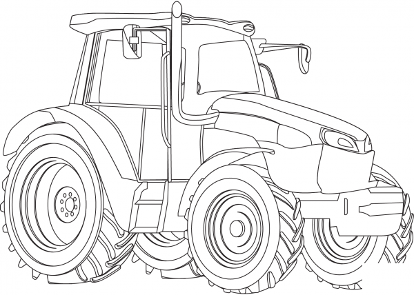 Tractor coloring page image