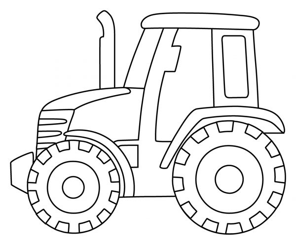 Tractor Emoji coloring page image