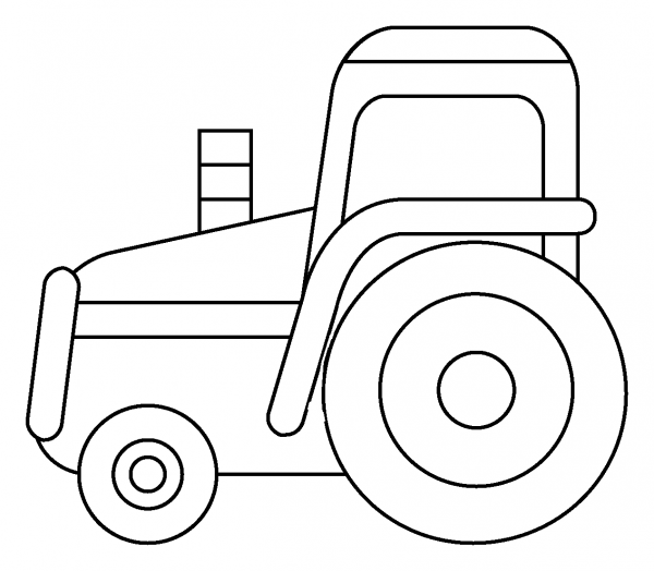 Tractor Emoji coloring page image