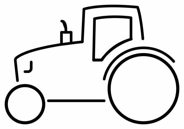 Tractor Emoji coloring page image