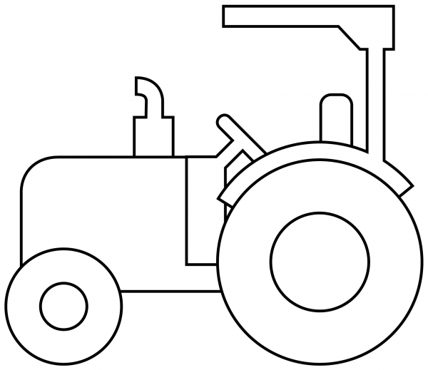 Tractor Emoji coloring page image